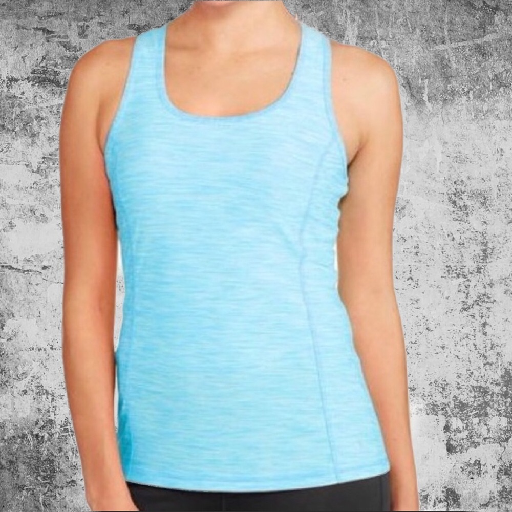 Danskin Now Dri-More Activewear Racerback Blue Tank Top